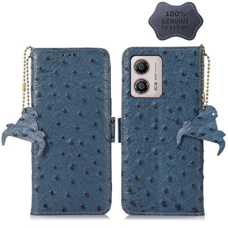 For Motorola Moto G53 5G / G13 / G23 Ostrich Pattern Genuine Leather RFID Phone Case My Store