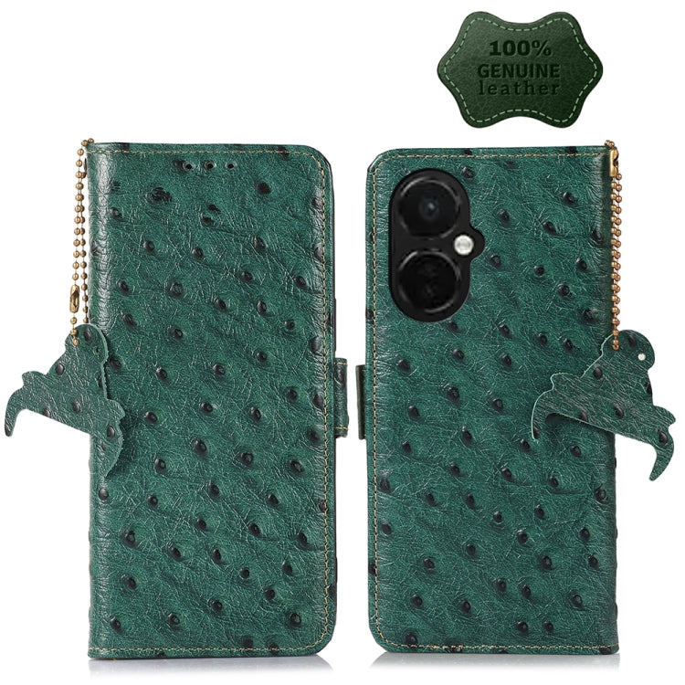 For OnePlus Nord CE 3 Lite Ostrich Pattern Genuine Leather RFID Phone Case My Store