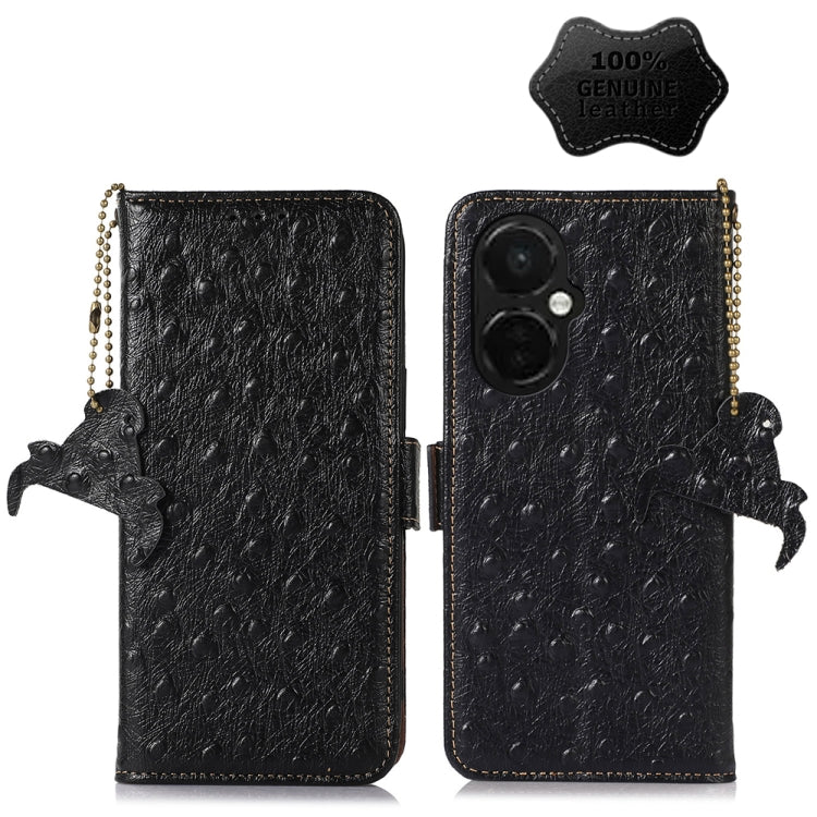 For OnePlus Nord CE 3 Lite Ostrich Pattern Genuine Leather RFID Phone Case My Store