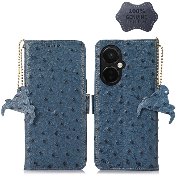 For OnePlus Nord CE 3 Lite Ostrich Pattern Genuine Leather RFID Phone Case My Store