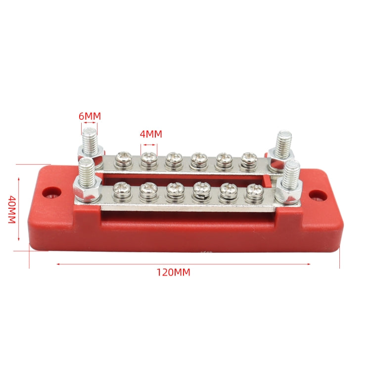 CP-3110 1 Pair 150A 12-48V RV Yacht Double-row 6-way Busbar