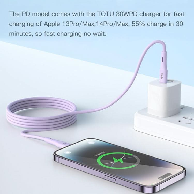 TOTU BPD-013 Skin Sense Series Type-C to 8 Pin Silicone Fast Charging Data Cable