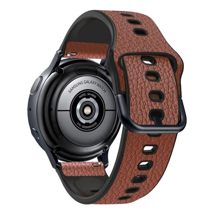 Universal TPU Litchi Texture Leather Watch Band