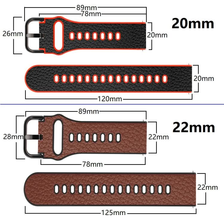 Universal TPU Litchi Texture Leather Watch Band