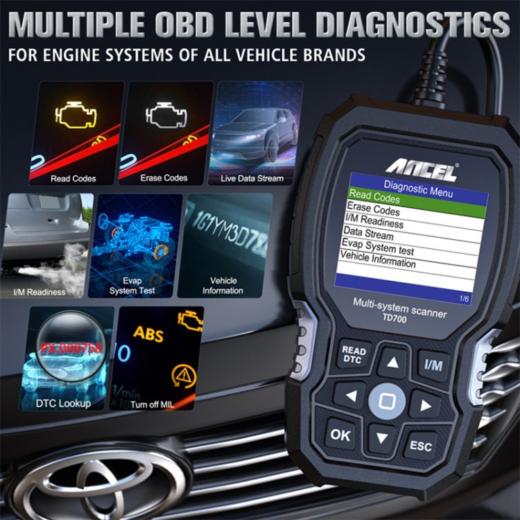 Ancel TD700 Car Scanner Full System Diagnostic Tool