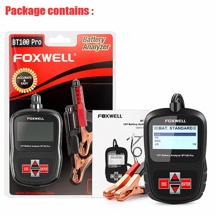 FOXWELL BT100Pro 12V Car Battery Detector Fault Diagnosis Tool