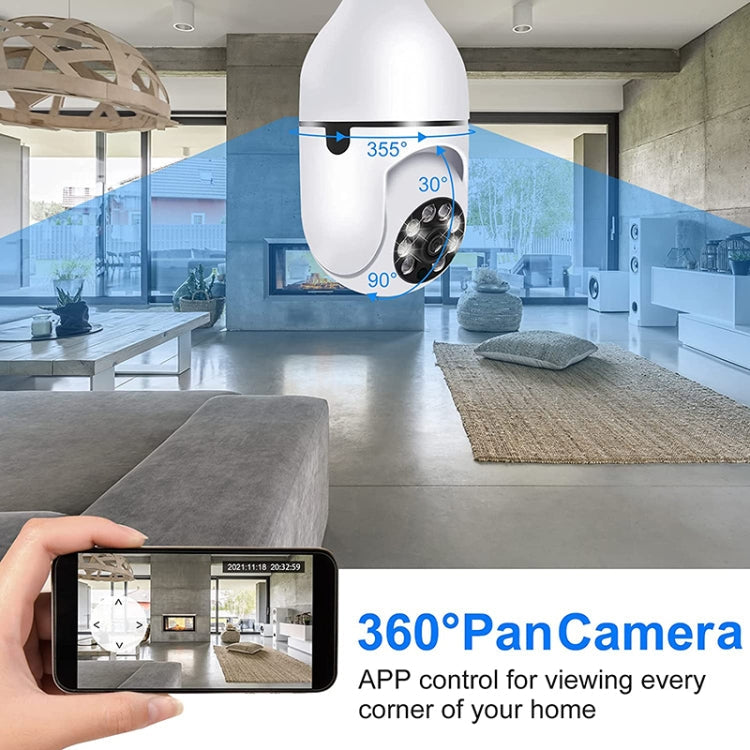 ESCAM 2.0MP 1080P Light Bulb WiFi Camera, Support IR Night Vision / Motion Detection / Two-way Voice