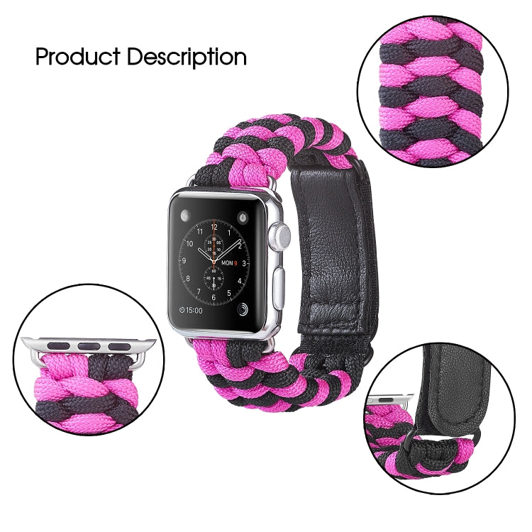 Paracord Plain Weave Hook And Loop Fastener Nylon Watch Band