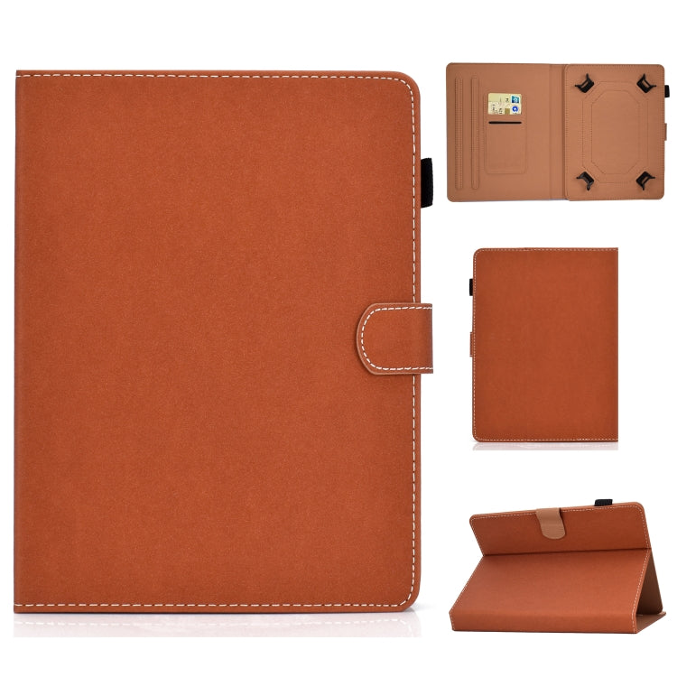 Solid Color Tablet PC Universal Magnetic Horizontal Flip Leather Case with Card Slots & Holder My Store