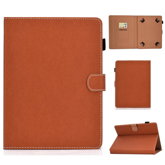 Solid Color Tablet PC Universal Magnetic Horizontal Flip Leather Case with Card Slots & Holder