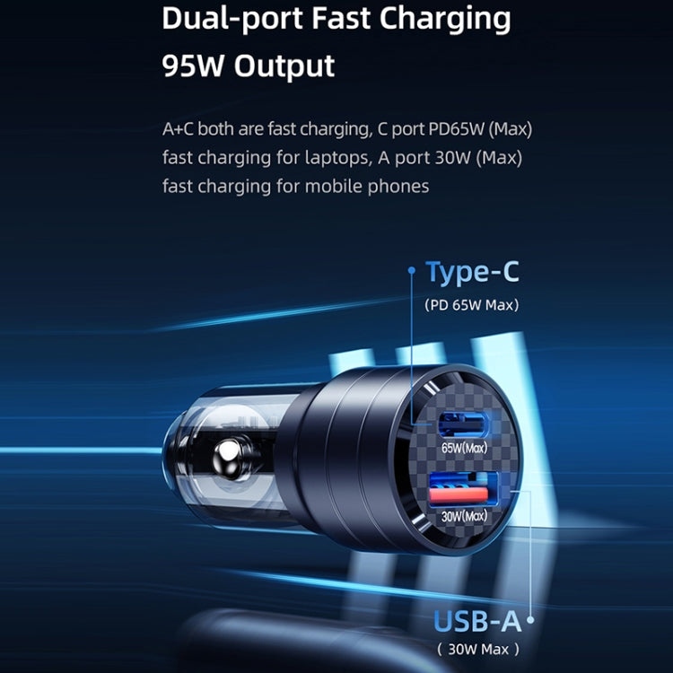 USAMS US-CC176 C36 Aluminum Alloy Transparent Mini Car Charger ÎҵÄÉ̵ê