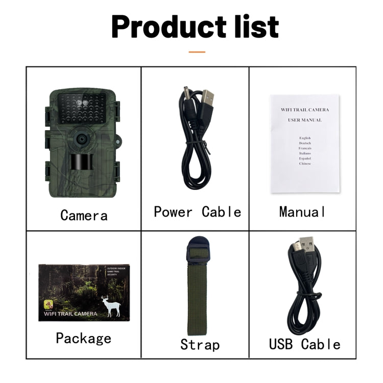 PR5000 2 Inch LCD Screen 1080P WiFi Infrared Night Vision Wildlife Hunting Tracking Camera Reluova