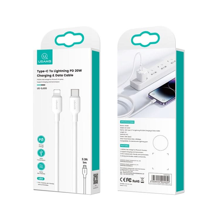 USAMS US-SJ610 U84 PD20W USB-C / Type-C to 8 Pin Charging Data Cable