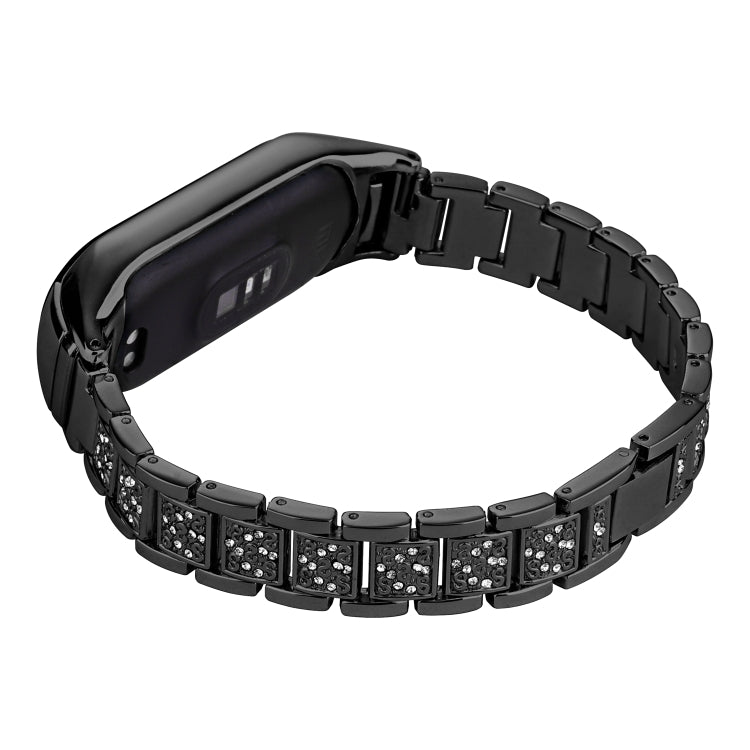 Universal Three-beads Full Diamond Metal Watch Band