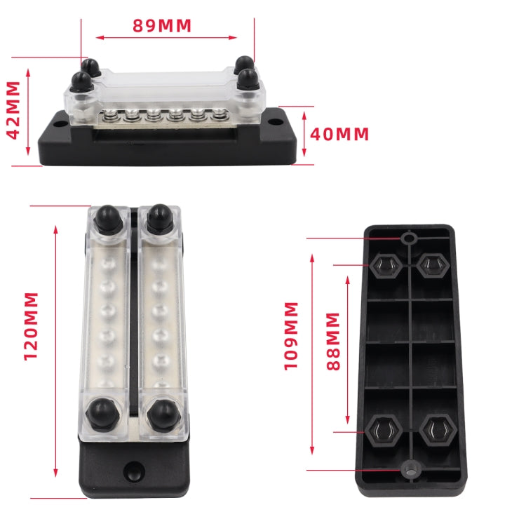 CP-3023-01 150A 12-48V RV Yacht Double-row 6-way Busbar