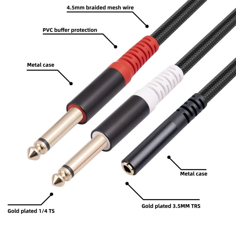 3717 3.5mm Female to 6.35mm 1/4 TS Male Stereo Audio Cable, Length: 30cm My Store