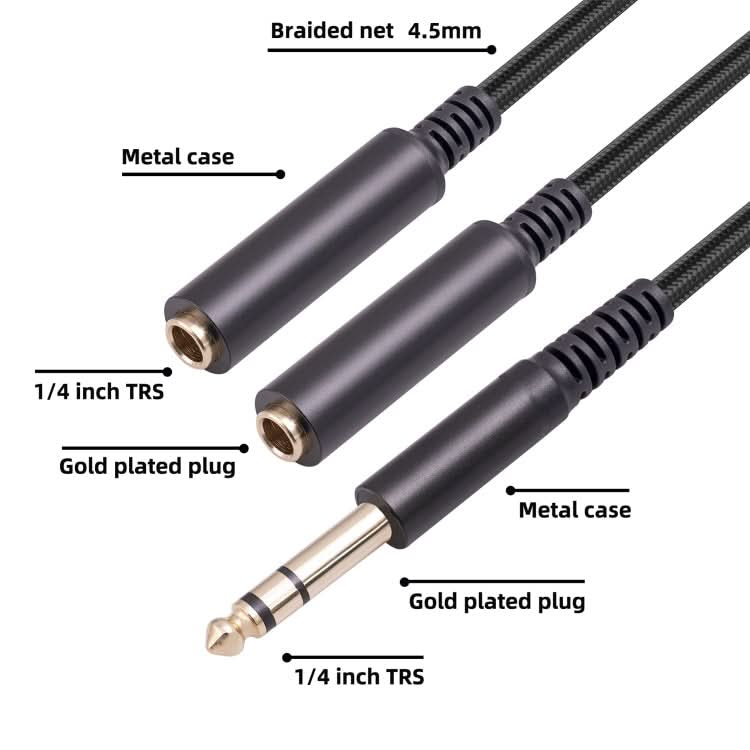 3718 6.35mm Male to Dual Female 1/4 TRS Stereo Audio Cable, Length: 30cm My Store