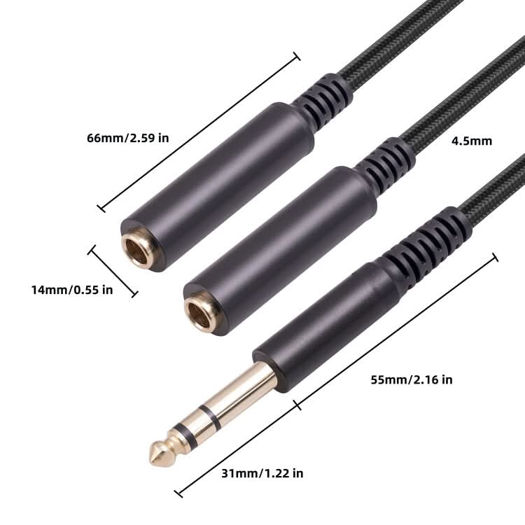 3718 6.35mm Male to Dual Female 1/4 TRS Stereo Audio Cable, Length: 30cm My Store