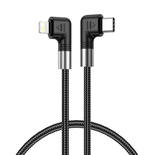 A9 30W USB-C/Type-C to 8 Pin Double Elbow Data Cable