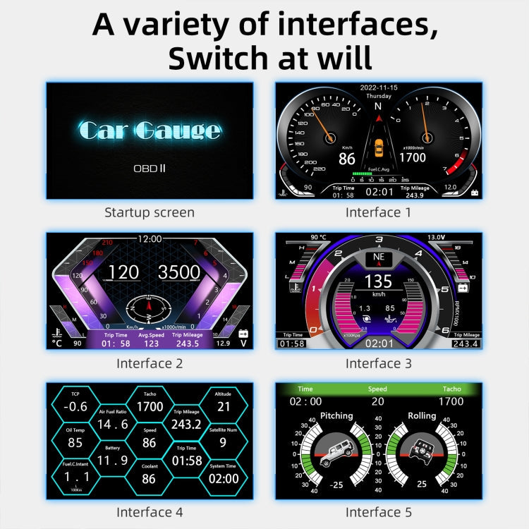 F12 4.5-inch Multi-function HD OBD LCD Instrument Car GPS Slope Meter HUD Head-up Display ÎҵÄÉ̵ê