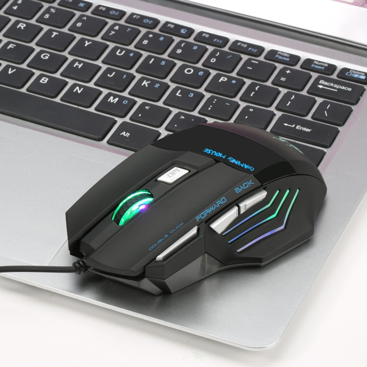 HXSJ A868 7-Keys Colorful Luminous Wired Mouse with Fire Button