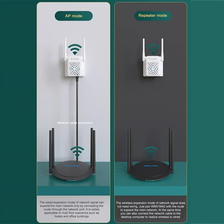 Wavlink WN578W2 300Mbps 2.4GHz WiFi Extender Repeater Home Wireless Signal Amplifier