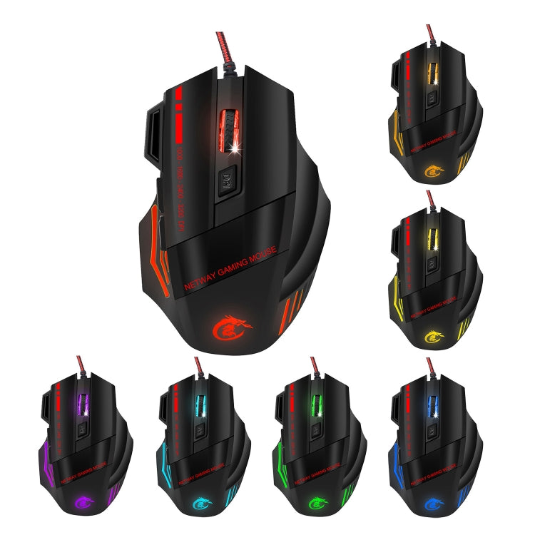 HXSJ A907 7 Keys Colorful Luminous 7D Wired Gaming Mouse My Store