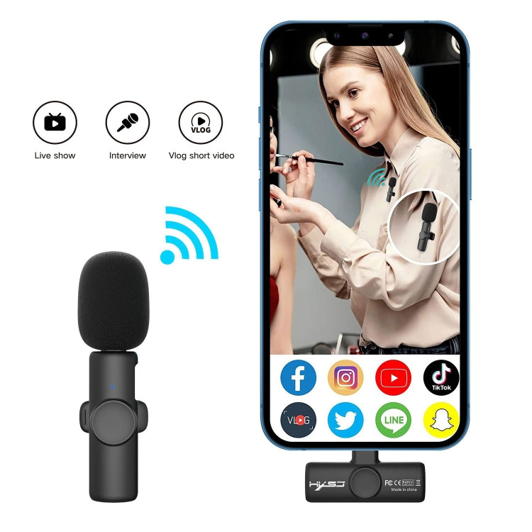 HXSJ F18 2.4G 8 Pin Noise Reduction Lavalier Wireless Microphone