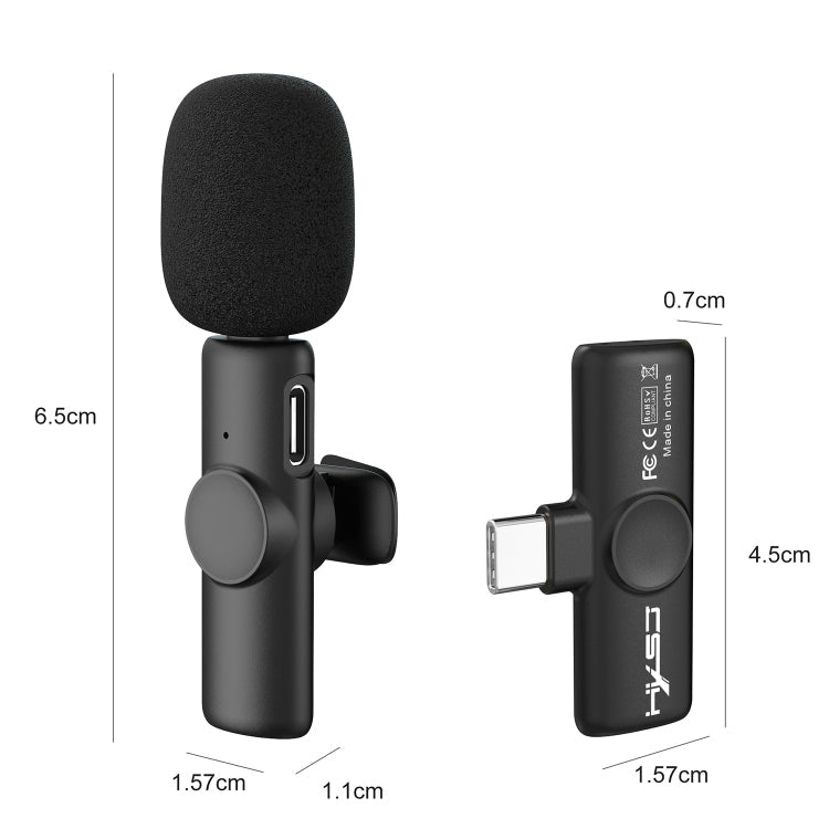 HXSJ F18 2.4G USB-C/Type-C Noise Reduction Lavalier Wireless Microphone