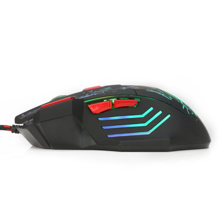 HXSJ H300 7 Keys Flowing Water Crack Colorful Luminous Wired Gaming Mouse My Store