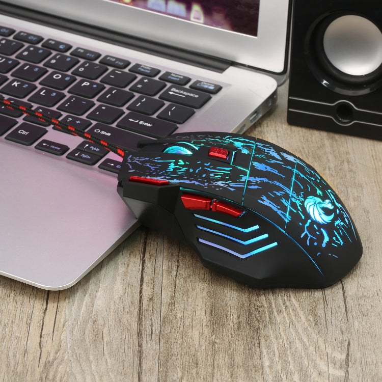 HXSJ H300 7 Keys Flowing Water Crack Colorful Luminous Wired Gaming Mouse My Store