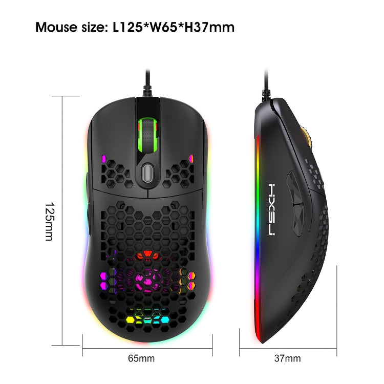 HXSJ X600 6 Keys RGB Luminous Macro Programming Wired Gaming Mouse My Store