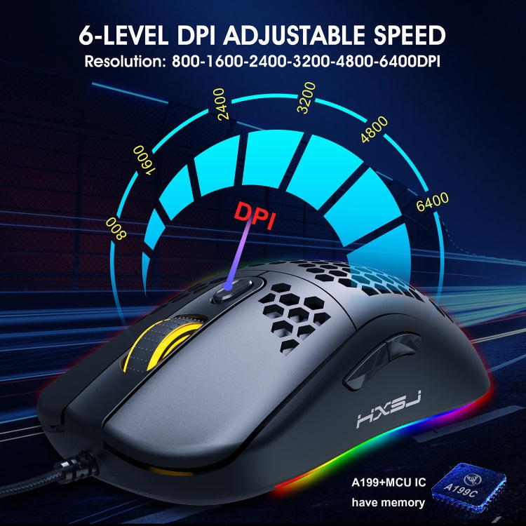 HXSJ X600 6 Keys RGB Luminous Macro Programming Wired Gaming Mouse My Store