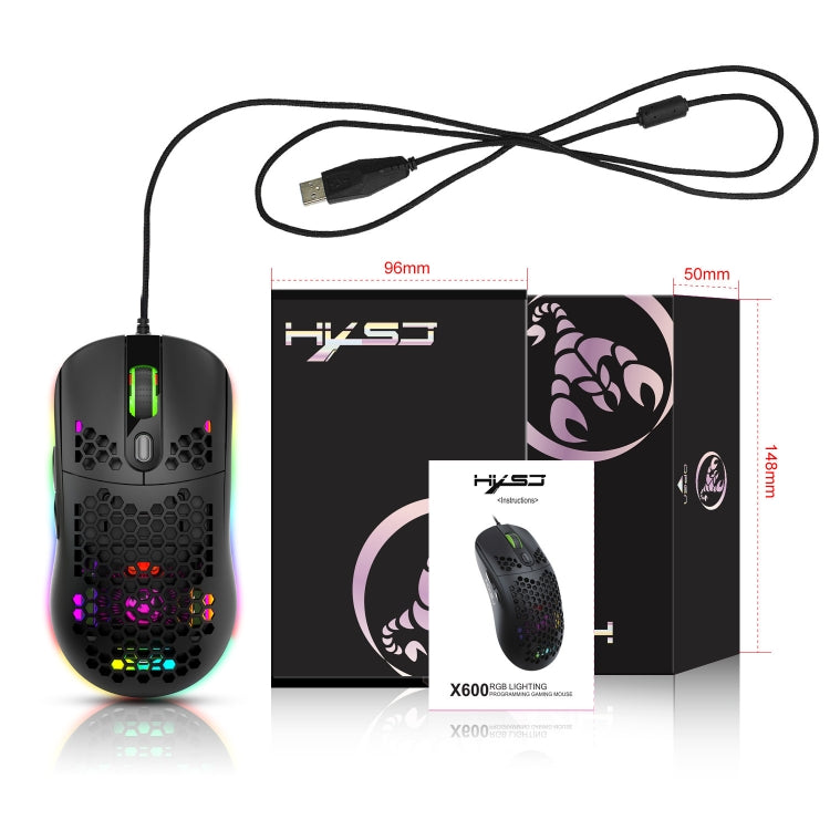 HXSJ X600 6 Keys RGB Luminous Macro Programming Wired Gaming Mouse My Store