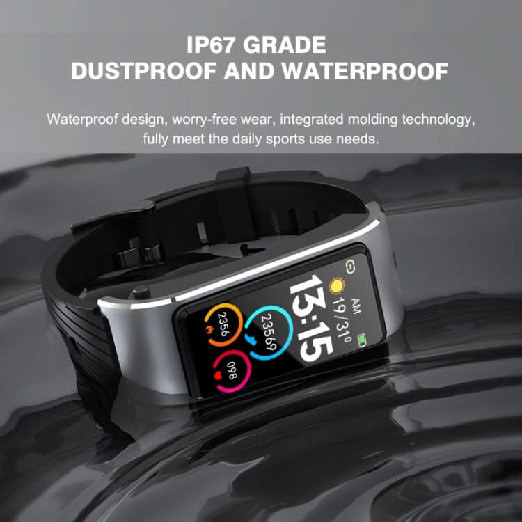 H21 1.14 inch Silicon Band Detachable Smart Watch Support Temperature Measurement / Bluetooth Call / Voice Control