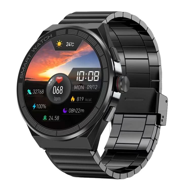 BM01 1.45 inch Steel Band IP68 Waterproof Smart Watch Support Bluetooth Call / NFC