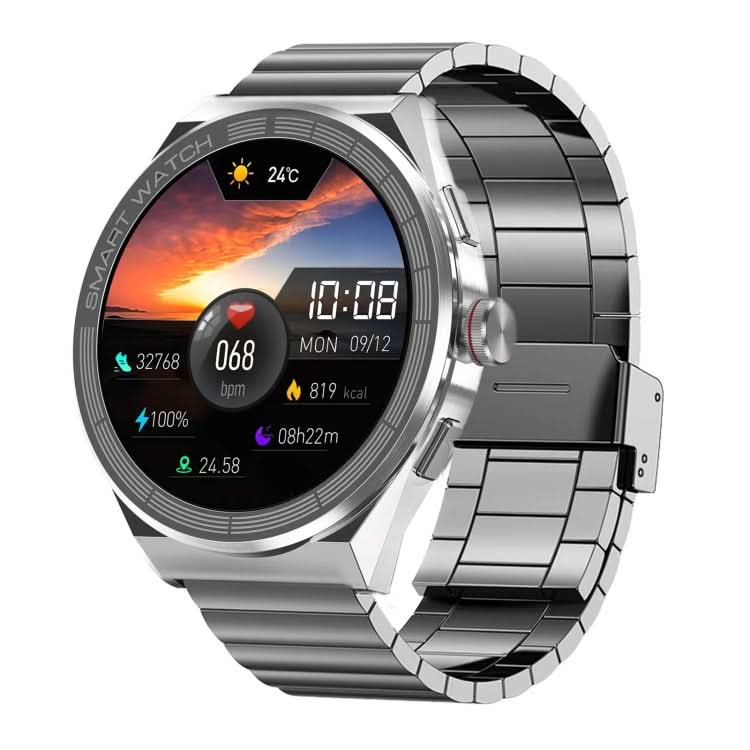 BM01 1.45 inch Steel Band IP68 Waterproof Smart Watch Support Bluetooth Call / NFC