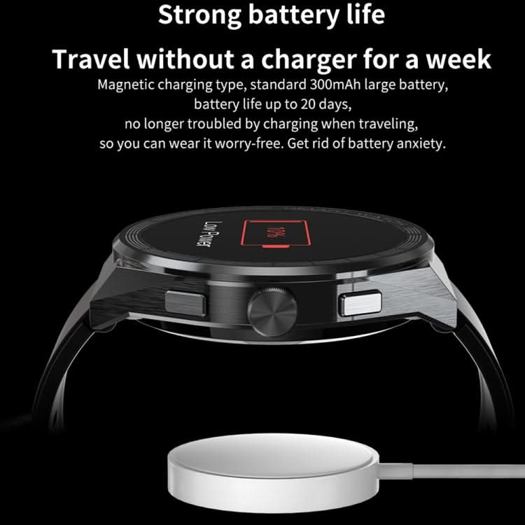 BM01 1.45 inch Steel Band IP68 Waterproof Smart Watch Support Bluetooth Call / NFC