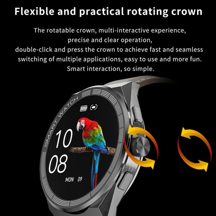 BM01 1.45 inch Steel Band IP68 Waterproof Smart Watch Support Bluetooth Call / NFC