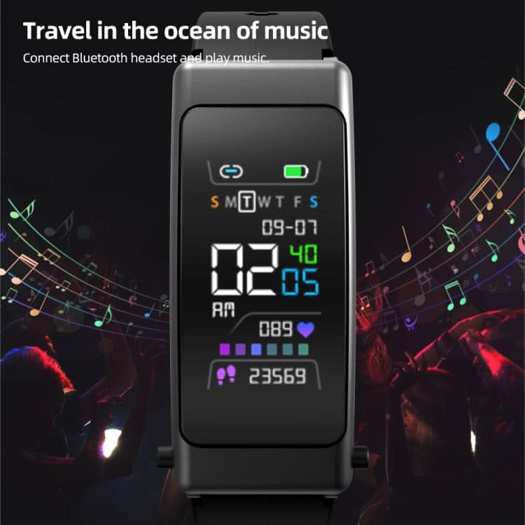 K50+ 0.96 inch Leather Band Earphone Detachable Life Waterproof Smart Watch Support Bluetooth Call