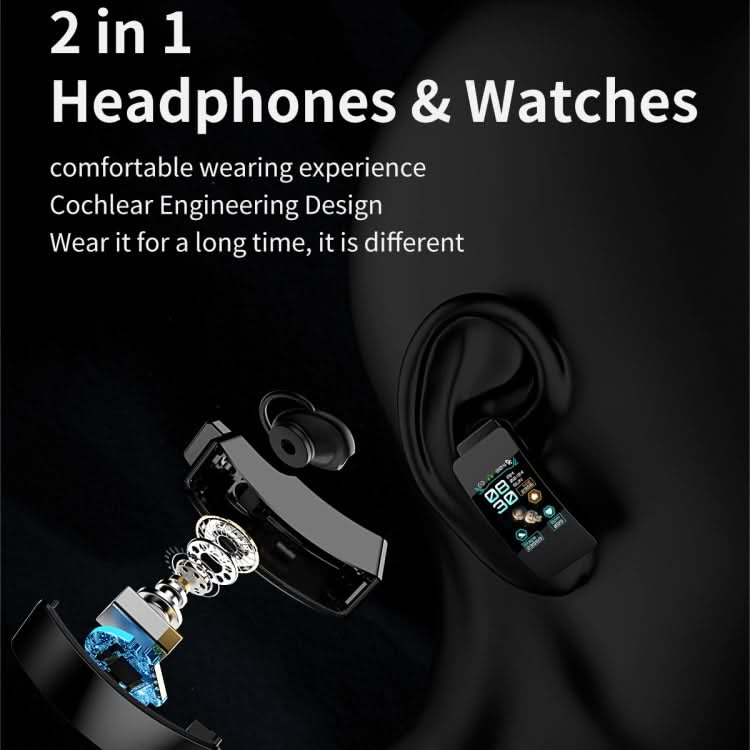 K50 1.08 inch Steel Band Earphone Detachable IP67 Waterproof Smart Watch Support Bluetooth Call