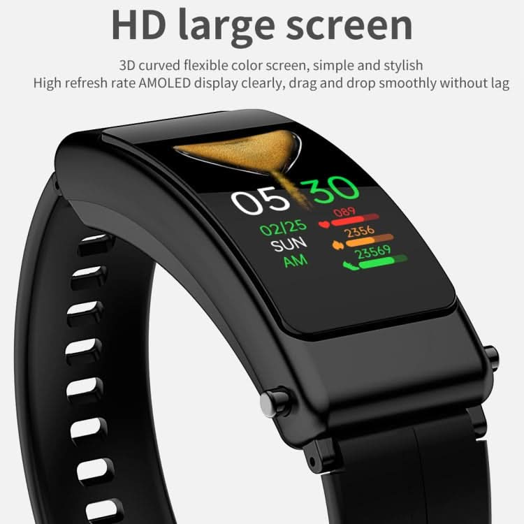 K50 1.08 inch Leather Band Earphone Detachable IP67 Waterproof Smart Watch Support Bluetooth Call