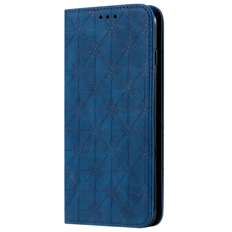 Lucky Flowers Embossing Pattern Magnetic Horizontal Flip Leather Case with Holder & Card Slots, Series 2