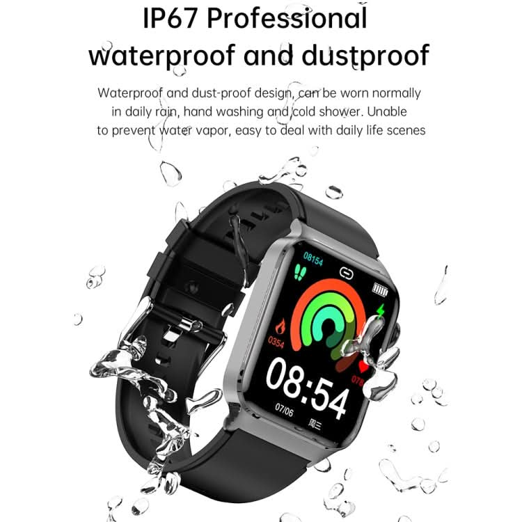 T50 1.85 inch Silicone Band IP67 Waterproof Smart Watch Supports Voice Assistant / Health Monitoring