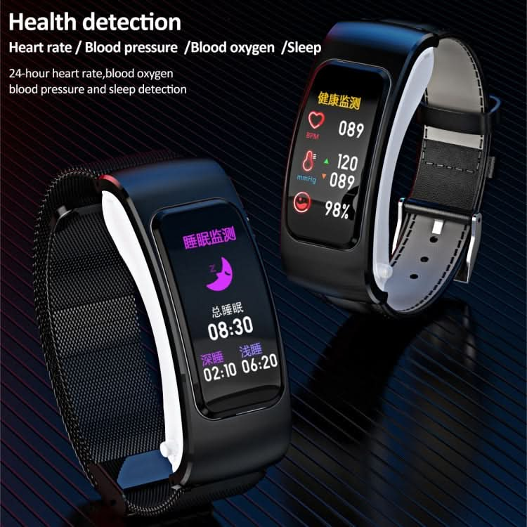 K60 1.08 inch Steel Band Earphone Detachable Life Waterproof Smart Watch Support Bluetooth Call