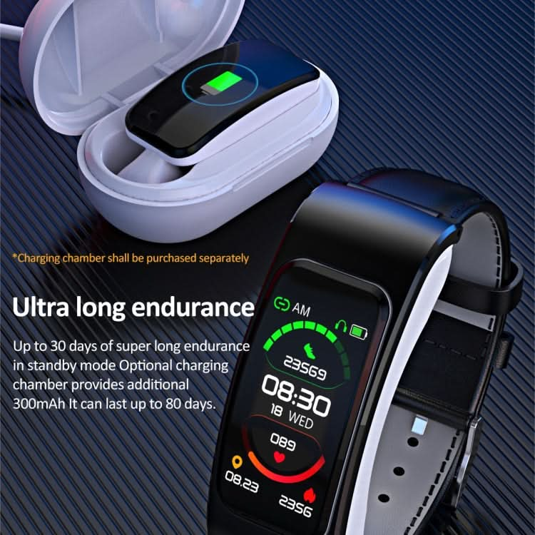 K60 1.08 inch Steel Band Earphone Detachable Life Waterproof Smart Watch Support Bluetooth Call