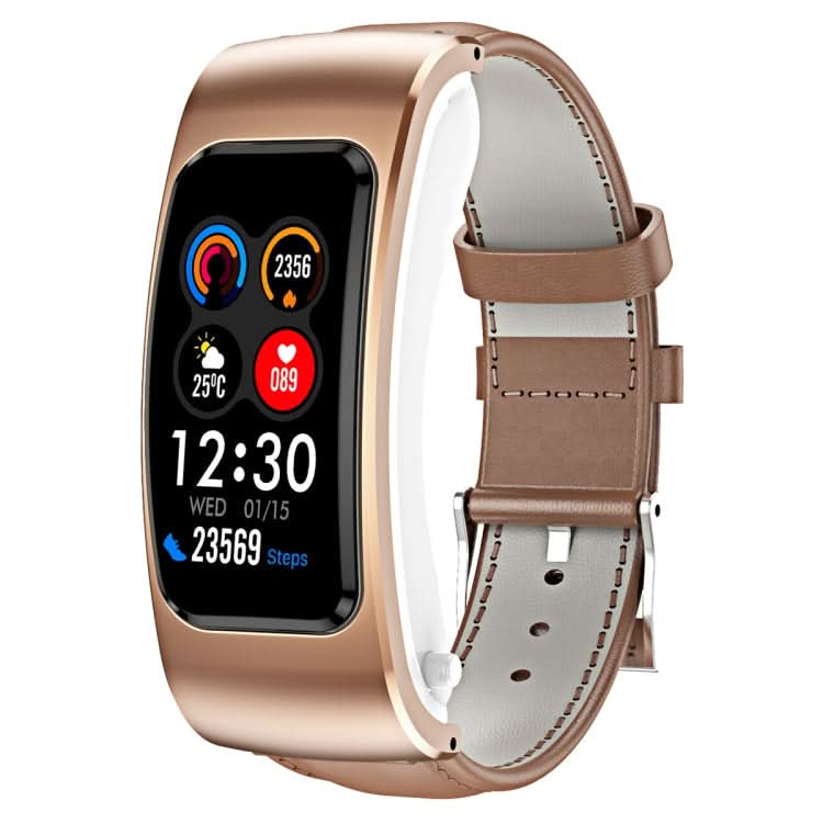 K60 1.08 inch Leather Band Earphone Detachable Life Waterproof Smart Watch Support Bluetooth Call