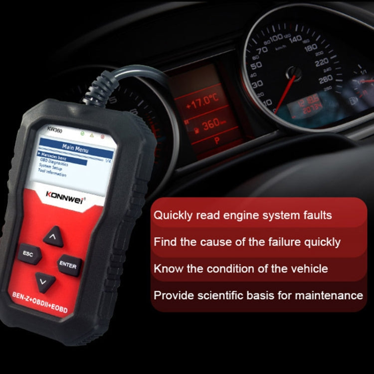 KONNWE KW360 2.4 inch OBD2 Car Fault Detector