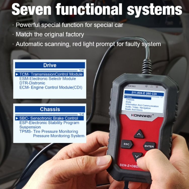 KONNWE KW360 2.4 inch OBD2 Car Fault Detector