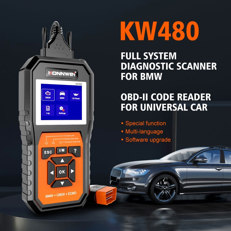 KONNWE KW480 2.8 inch Color Screen OBD2 Car Fault Detector